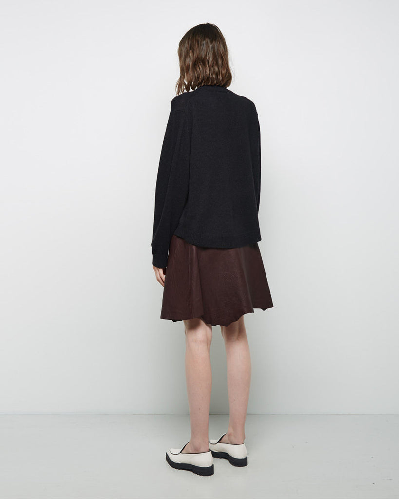 Organic Hemmed Leather Skirt