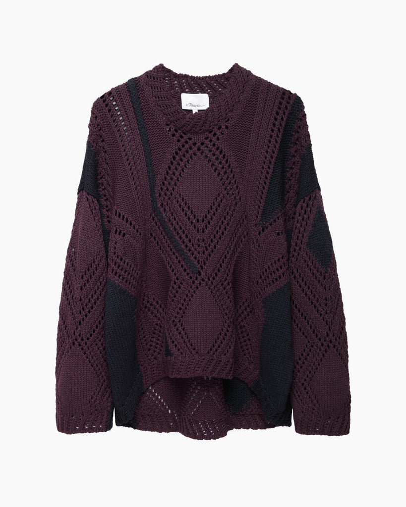 Pointelle Cable Intarsia Knit
