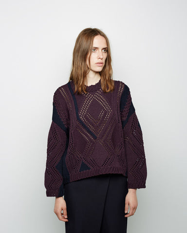 Pointelle Cable Intarsia Knit