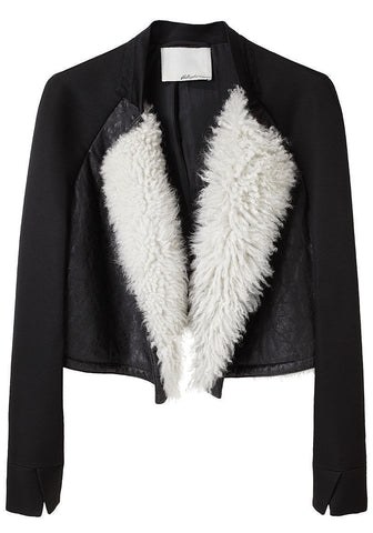 Shearling Front Baseball Jacket