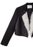 Shearling Front Baseball Jacket