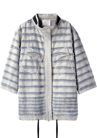 Shredded Denim Utility Jacket