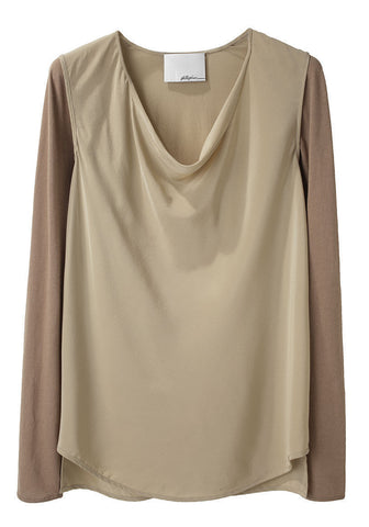 Silk Drape Neck Tee