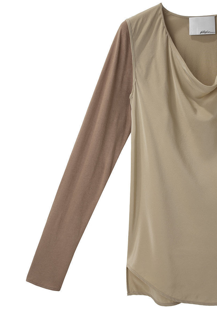 Silk Drape Neck Tee