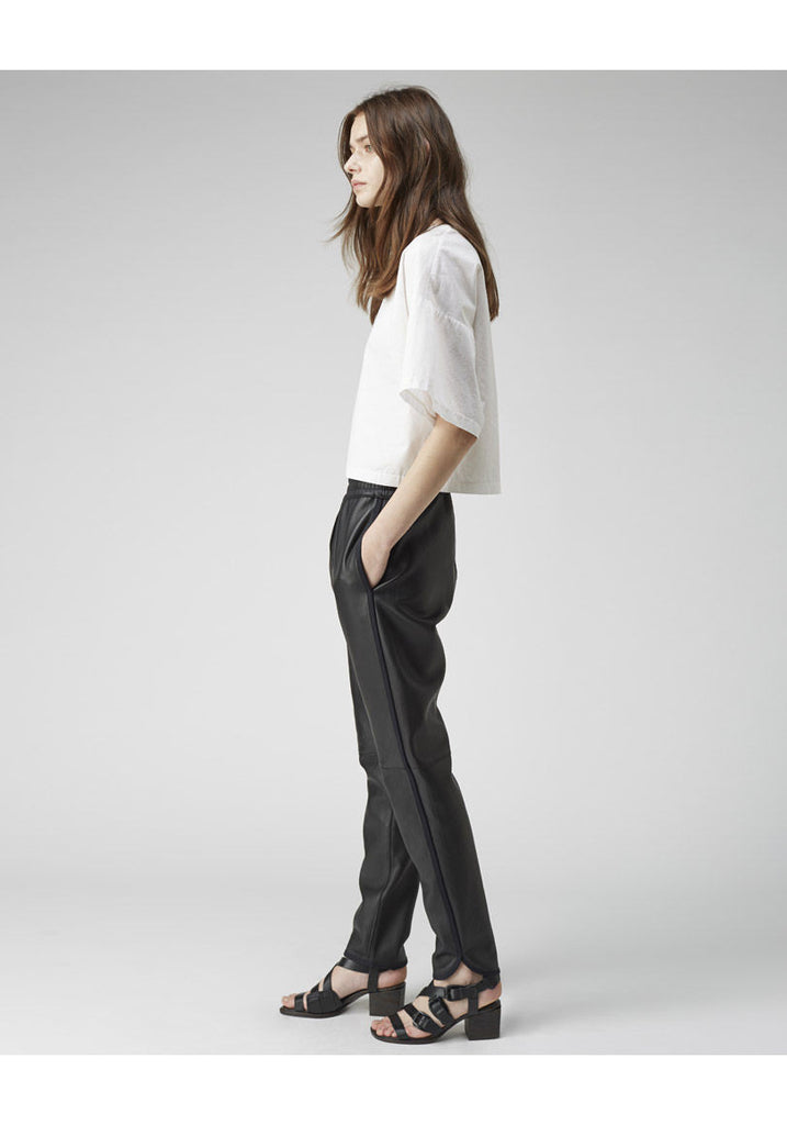 Stretch Leather Track Pant