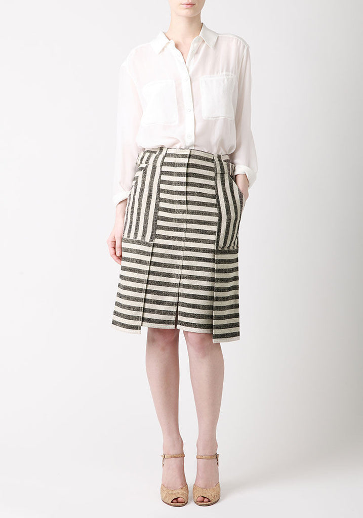 Striped Panel Skirt