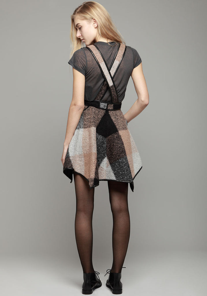 Trapezoid Skirt w/ Leather Binding