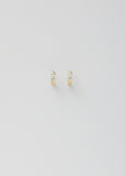 Pearl & Crystal Stud Mini Hoop Earring