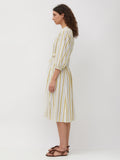Striped Cotton & Linen Voile Dress