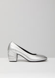 Silver Leather Heel