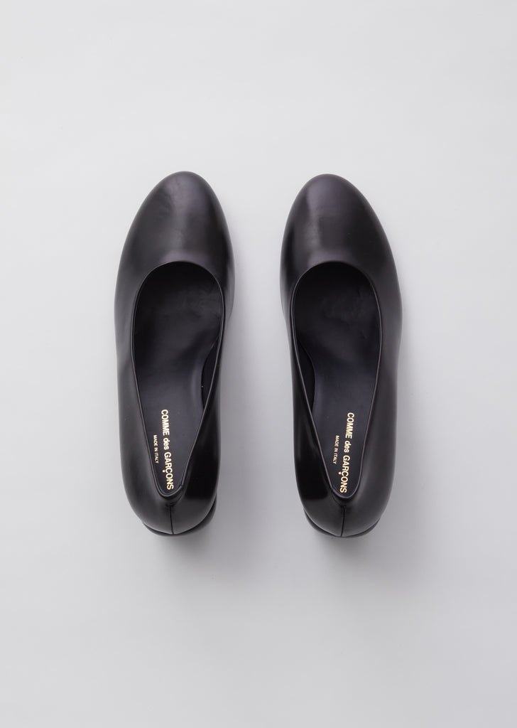 Smooth Leather Heel — Black