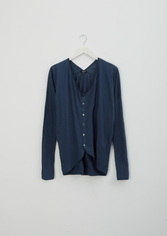 Cotton Cardigan Top — Blue