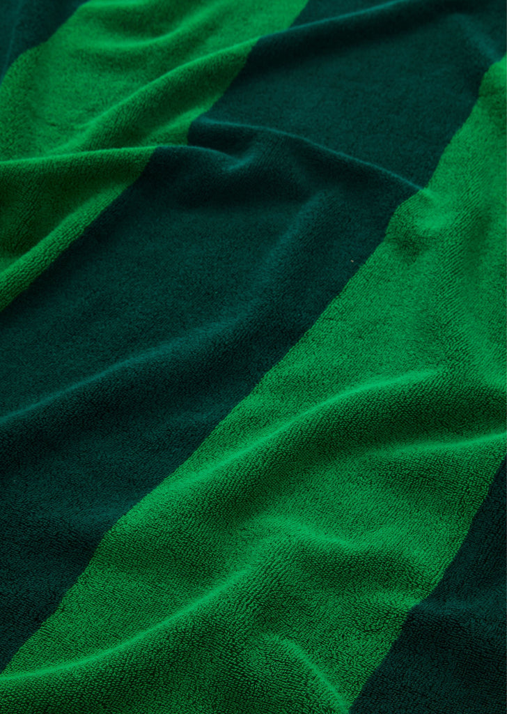 Striped Terry Towel — Green Blockstripes