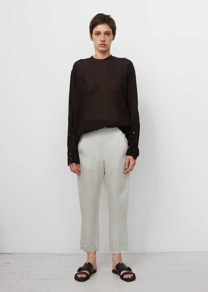 Silver Cropped Tapered Trousers