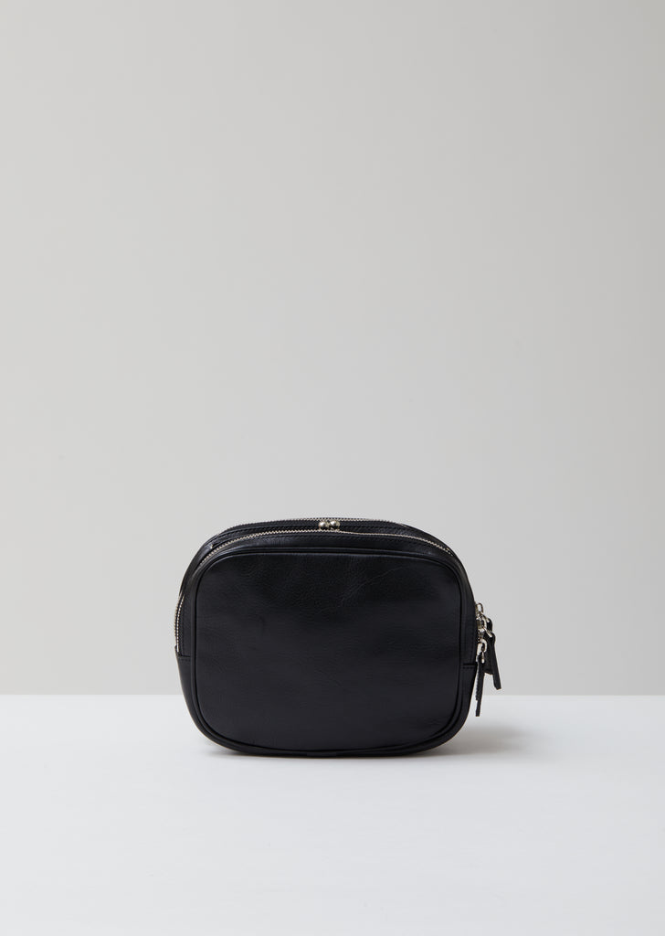 Leather Clasp Pouch Shoulder Bag