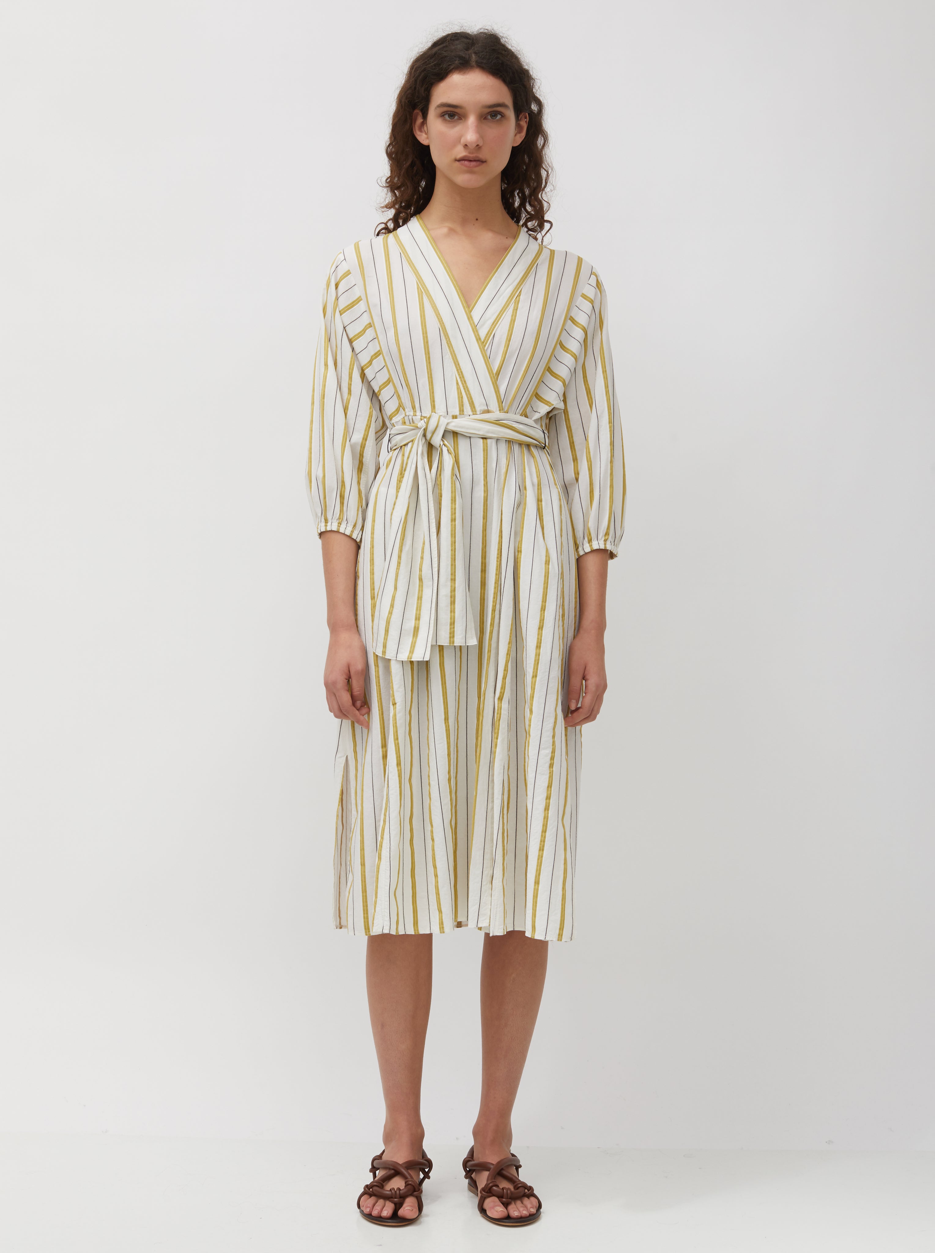 Striped Cotton & Linen Voile Dress – La Garçonne