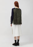 Cotton Knit & Pleated Back Cardigan
