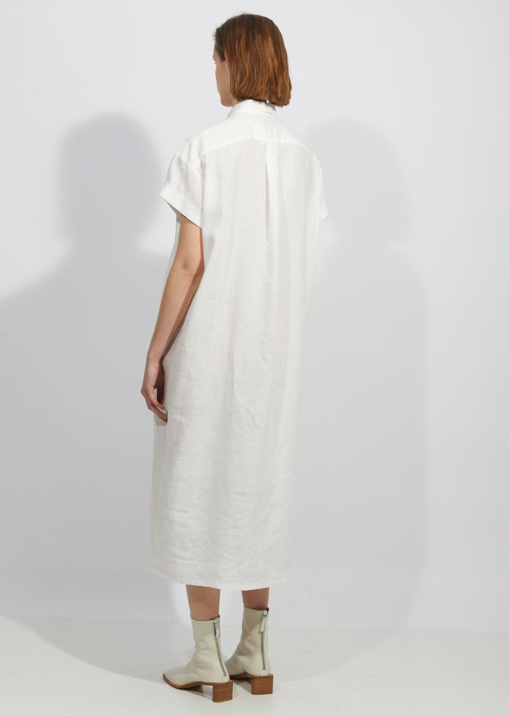 Linen Tuck Shirt Dress