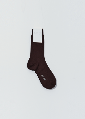 Fine Merino Plain Sock — Burgandy
