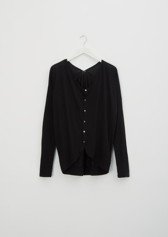 Cotton Cardigan Top — Black