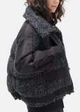 Mix Tweed Blouson Puffer Coat
