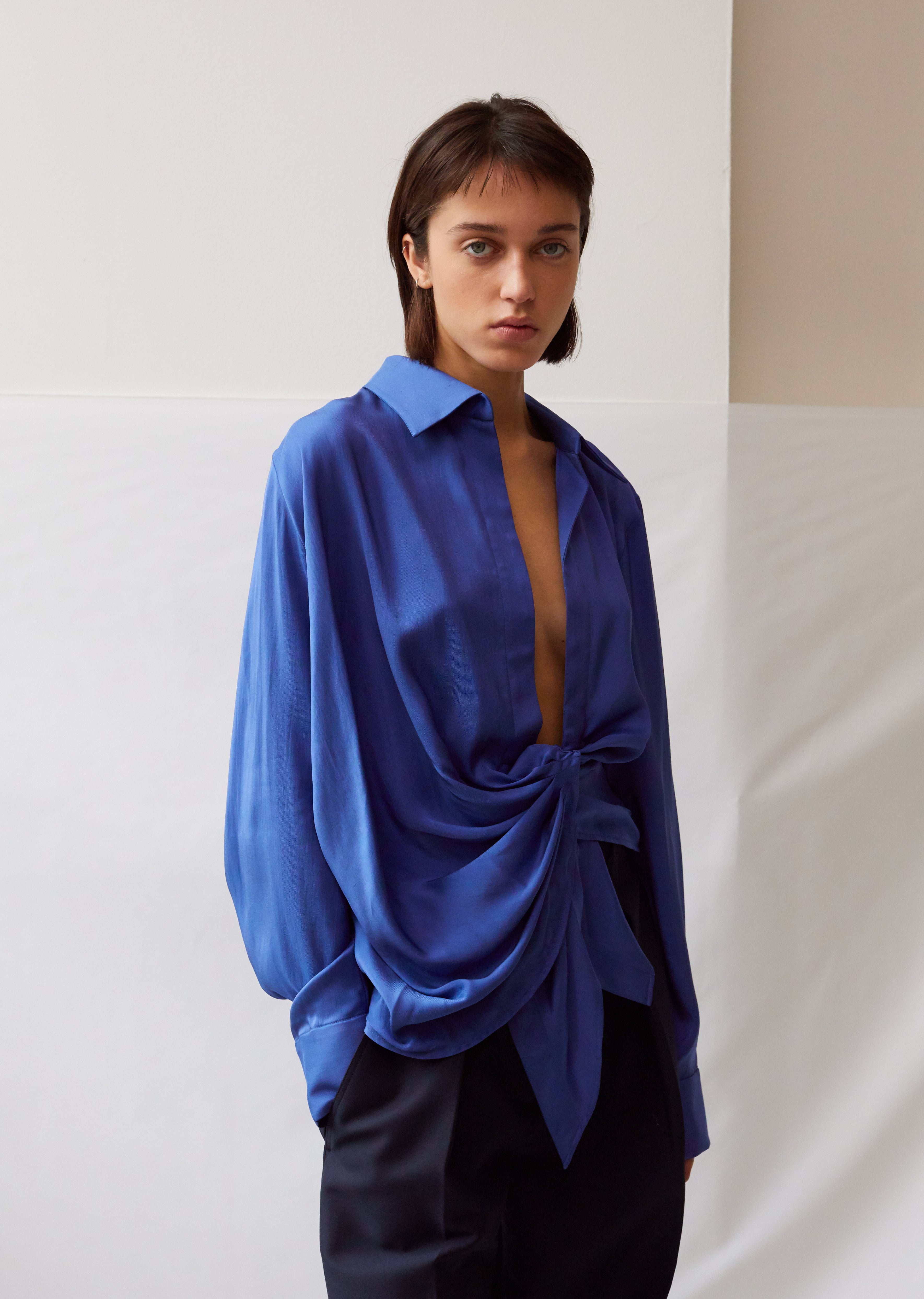 BOURRIENNE/CHEMISE DRAMA/長袖シャツ/38/コットン/BLU BOURRIENNE/CHEMISE DRAMA/長袖シャツ/38/コットン/BLU