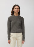 Marled Linen Blend Crew Neck Sweater