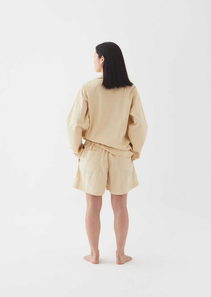 Unisex Sleepwear Poplin Shorts — Khaki