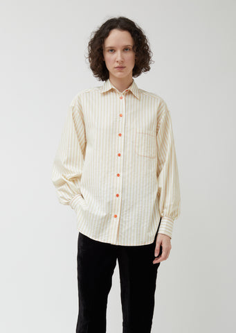 Emanuela Stripe Cotton Puff Sleeve Shirt