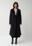 Soft Wool & Mohair Melton Fitted Coat