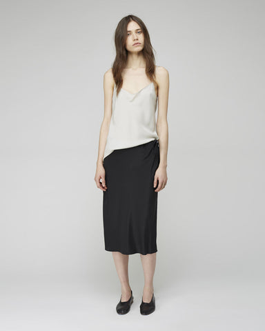 Silk Charmeuse Drawstring Skirt