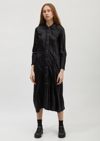 Satin Button Front Dress