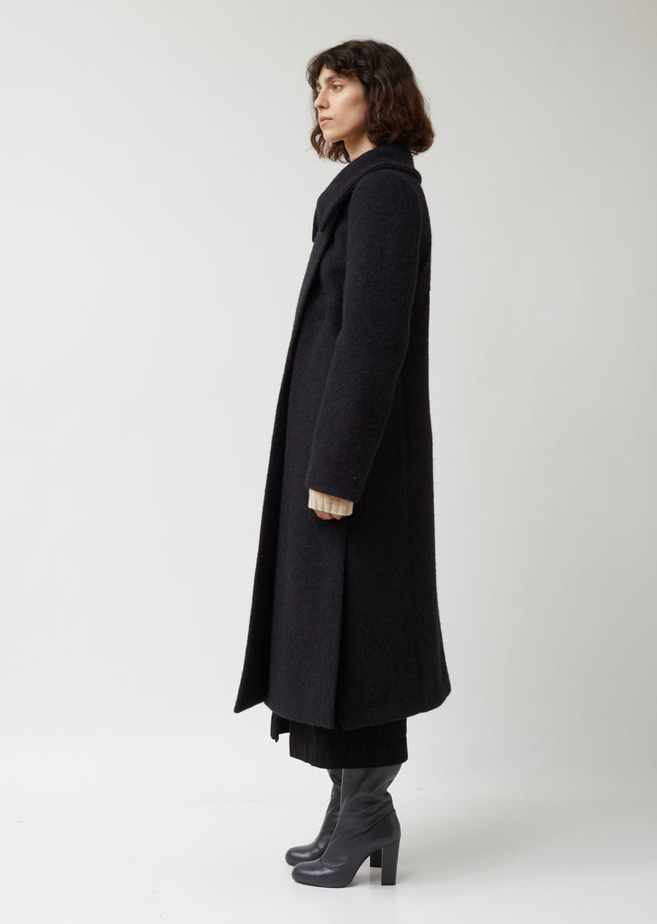 Soft Wool & Mohair Melton Fitted Coat