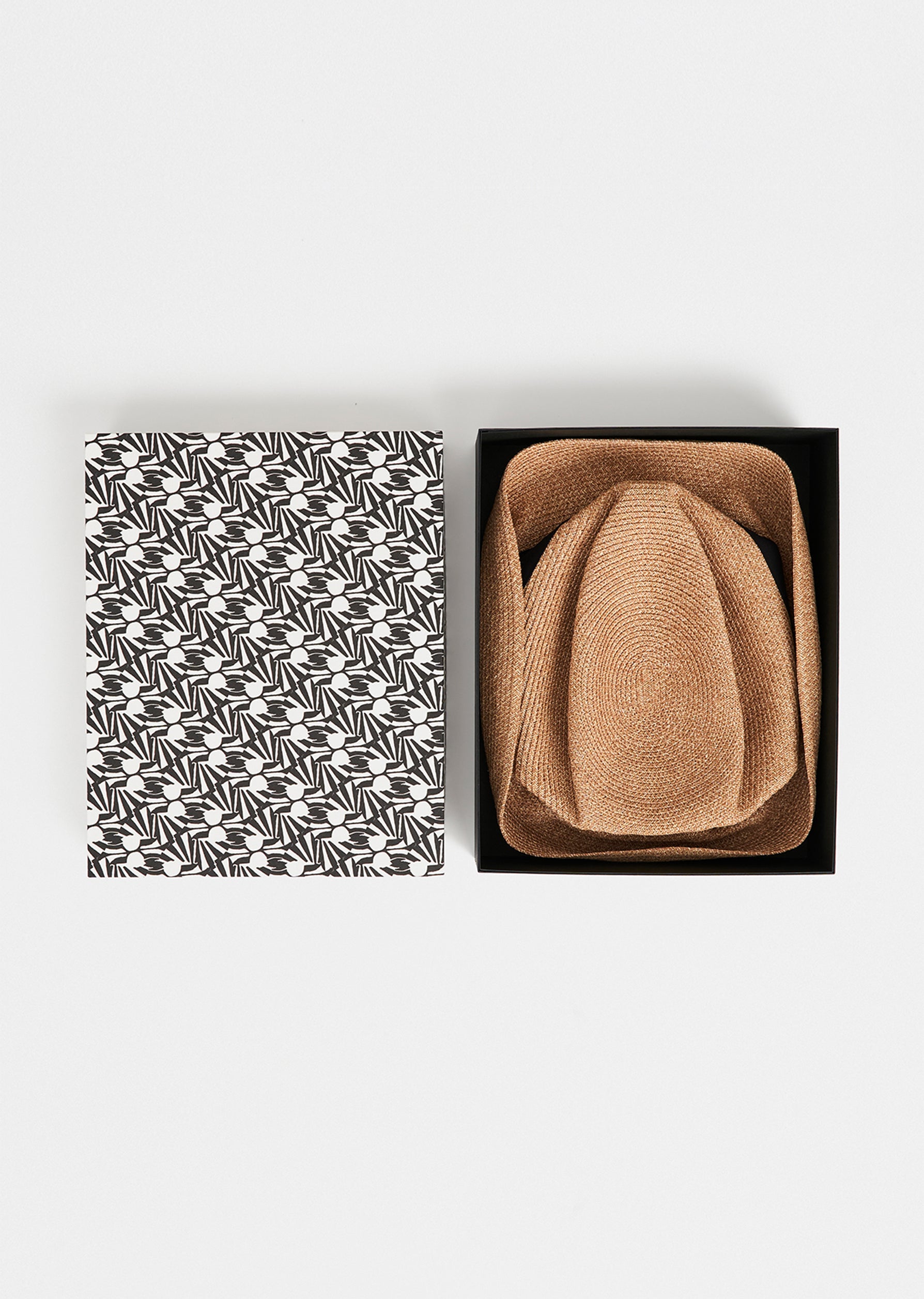 Boxed Hat 8 cm Paper Abaca — Bronze Gold x Orange Brown – La Garçonne