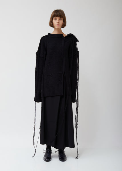 Distressed Chunky Knit Pullover – La Garçonne