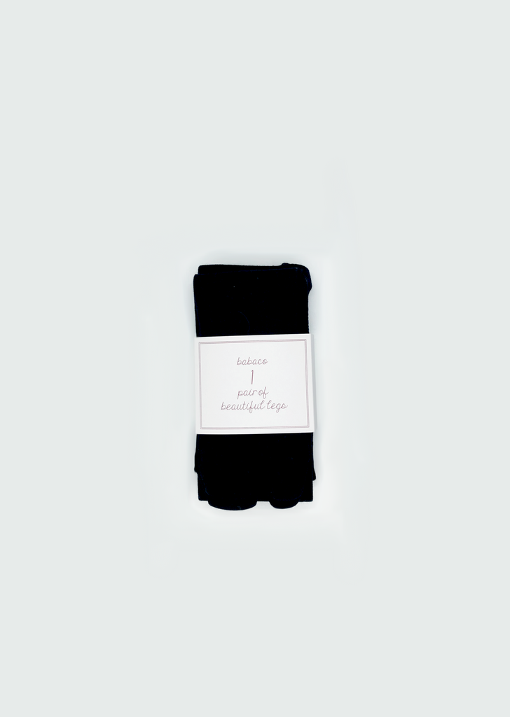 Fine Wool Tabi Tights — Black