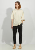 Che Oversized Wide Sleeve  Constrast Stitch Tee