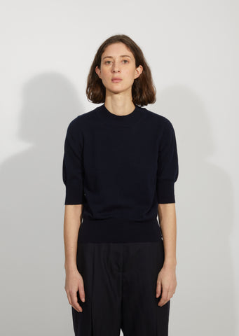 Cashmere & Cotton Crop Sleeve Sweater