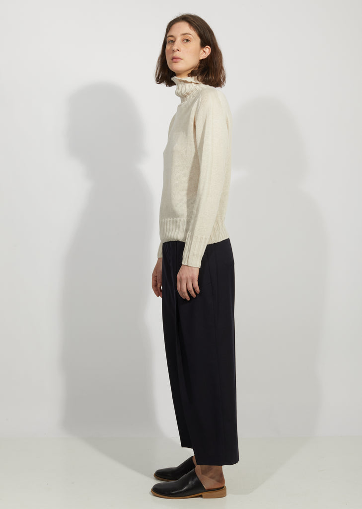Linen & Cotton Wide Rollneck Sweater