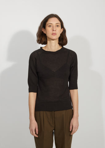 Linen & Cotton Roll Neck Sweater