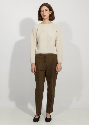 Cotton Pleat Pocket Trouser