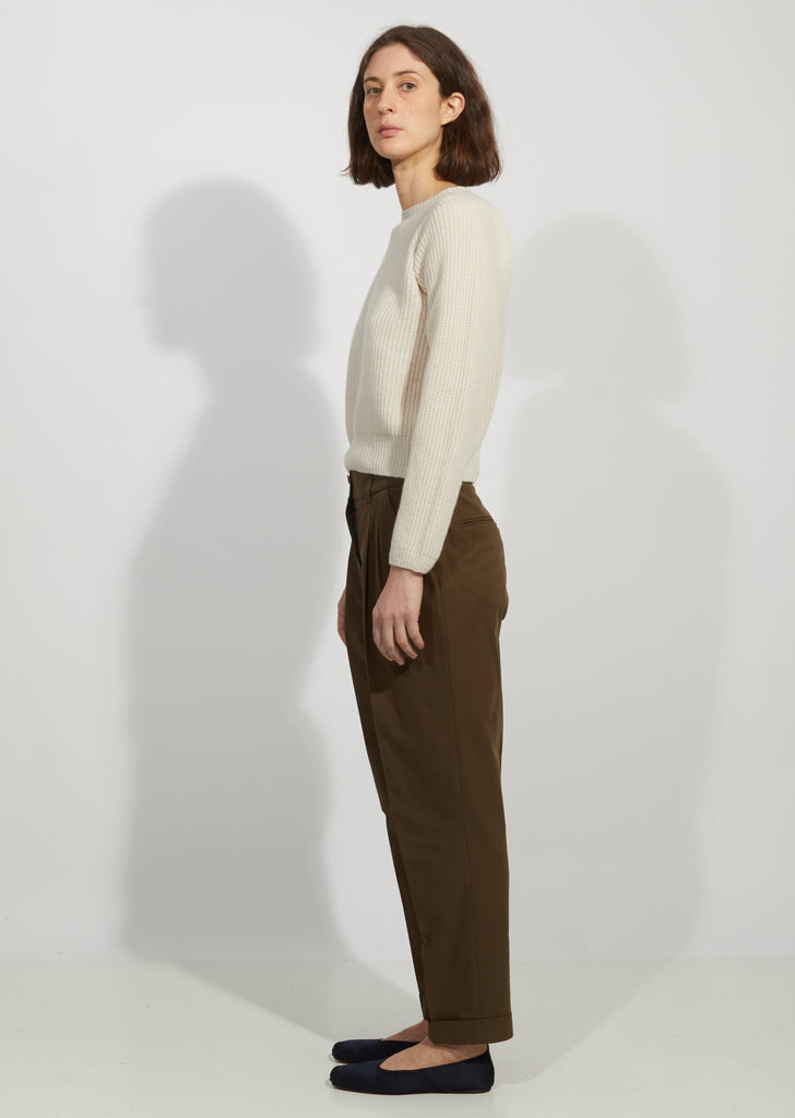 Wool & Cashmere Ribbed Crewneck Sweater