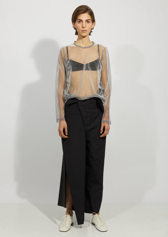 Wool Polyester Stripe Trousers