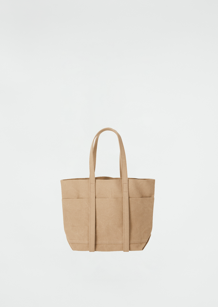 Washed Canvas 6 Pocket Tote S — Taupe