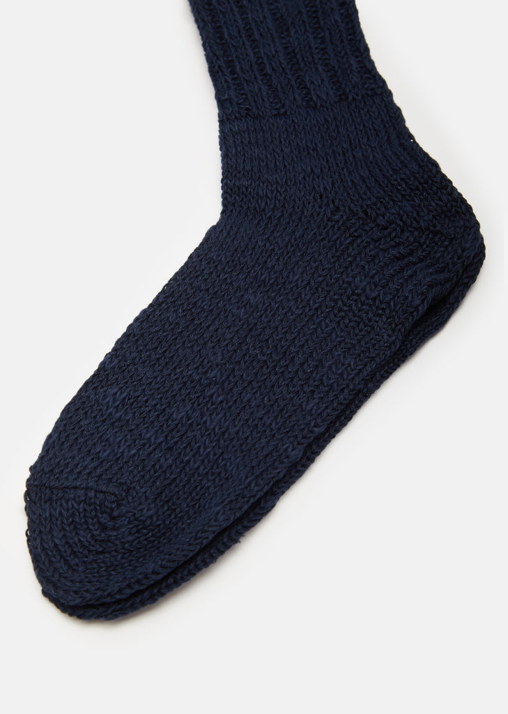 Linen-Cotton Mix Socks in Ink Blue
