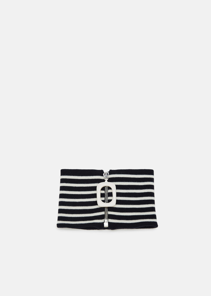 Striped Neckband With Zip Detail
