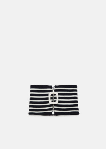 Striped Neckband With Zip Detail