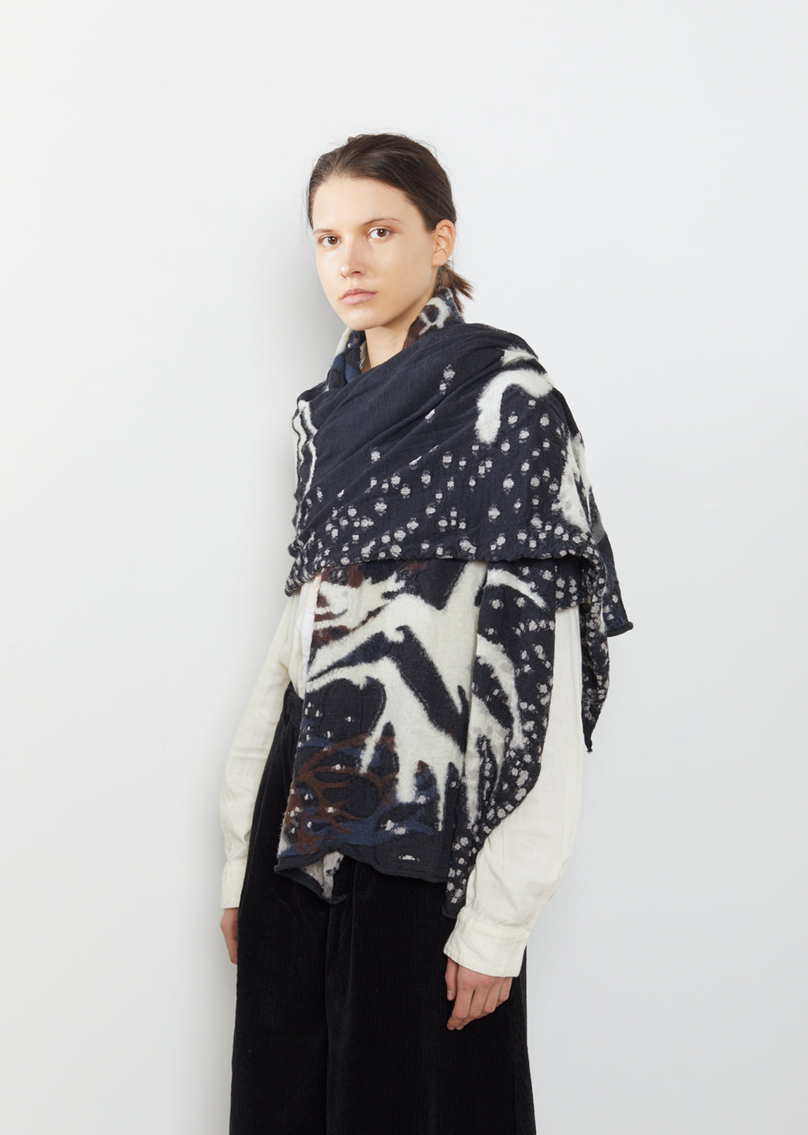 ポンチョ・ケープ Mm Studio Cappuccino Wool Hildestd Cape WOOL-BLEND CAPE - BLACK | COS