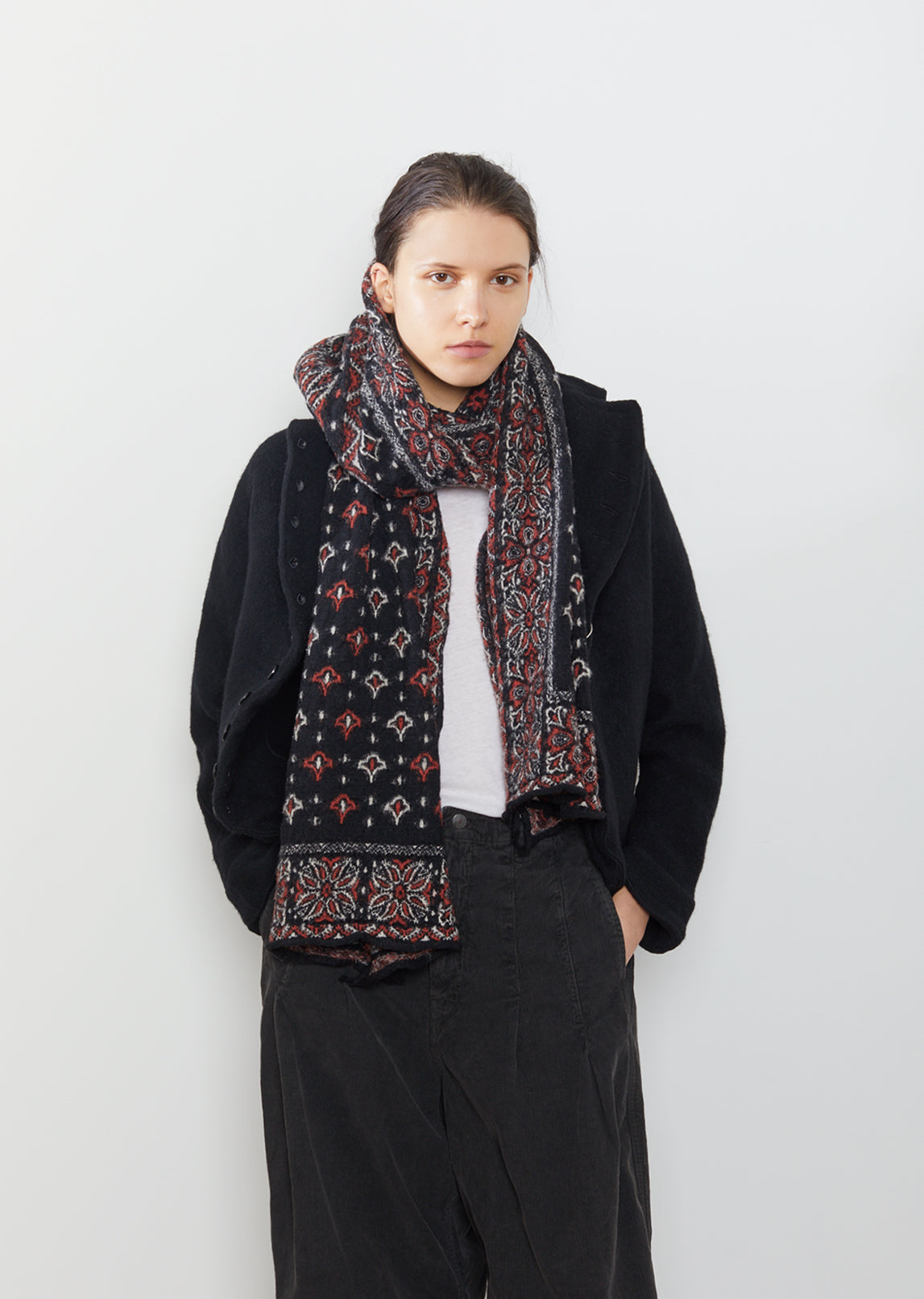 Compressed Wool Bandana Scarf by Kapital- La Garçonne