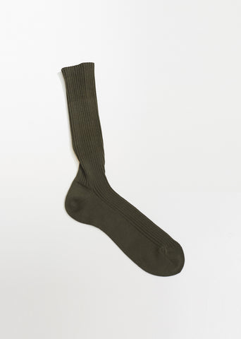 Ribbed Cotton Zipper Socks